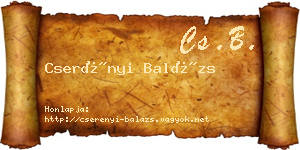 Cserényi Balázs névjegykártya