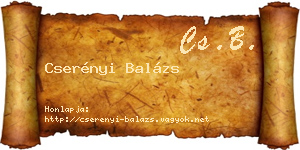 Cserényi Balázs névjegykártya